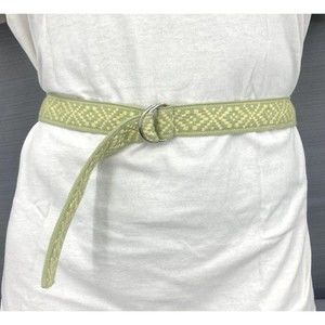 90s Southwestern Fabric Ribbon Belt Womens Size 20 D-Rings Aztec 46" x 52" Waist